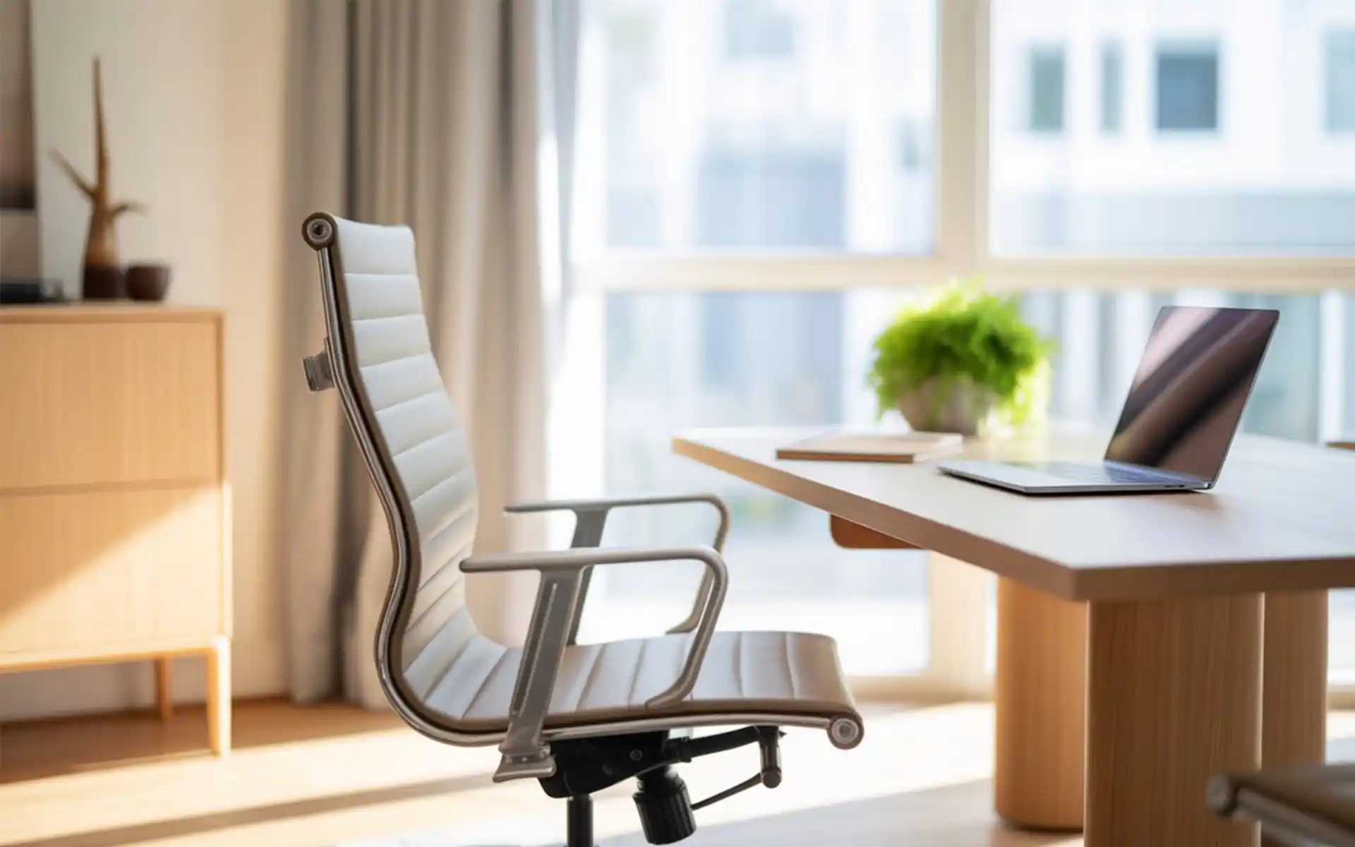 Decorative grey hexagonal acoustic felt panels on an office wall