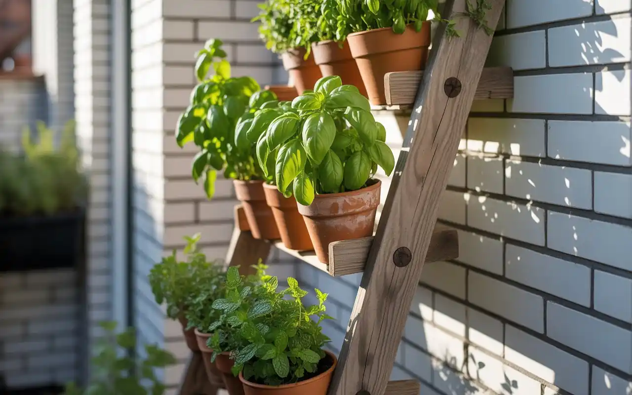 Two layered outdoor rugs on a balcony floor with a small table and chair.