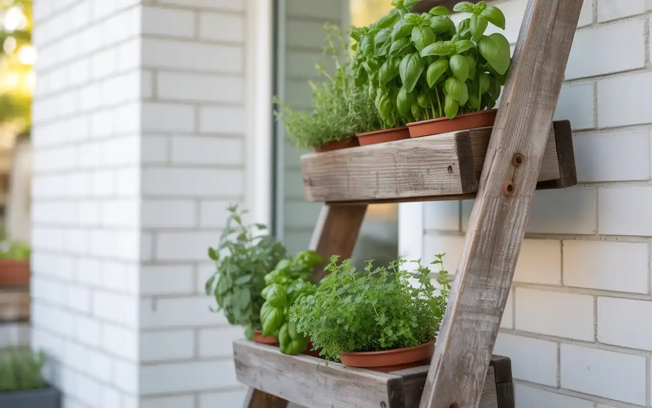 Colorful flowers in a planter box hanging from a black metal apartment railing.