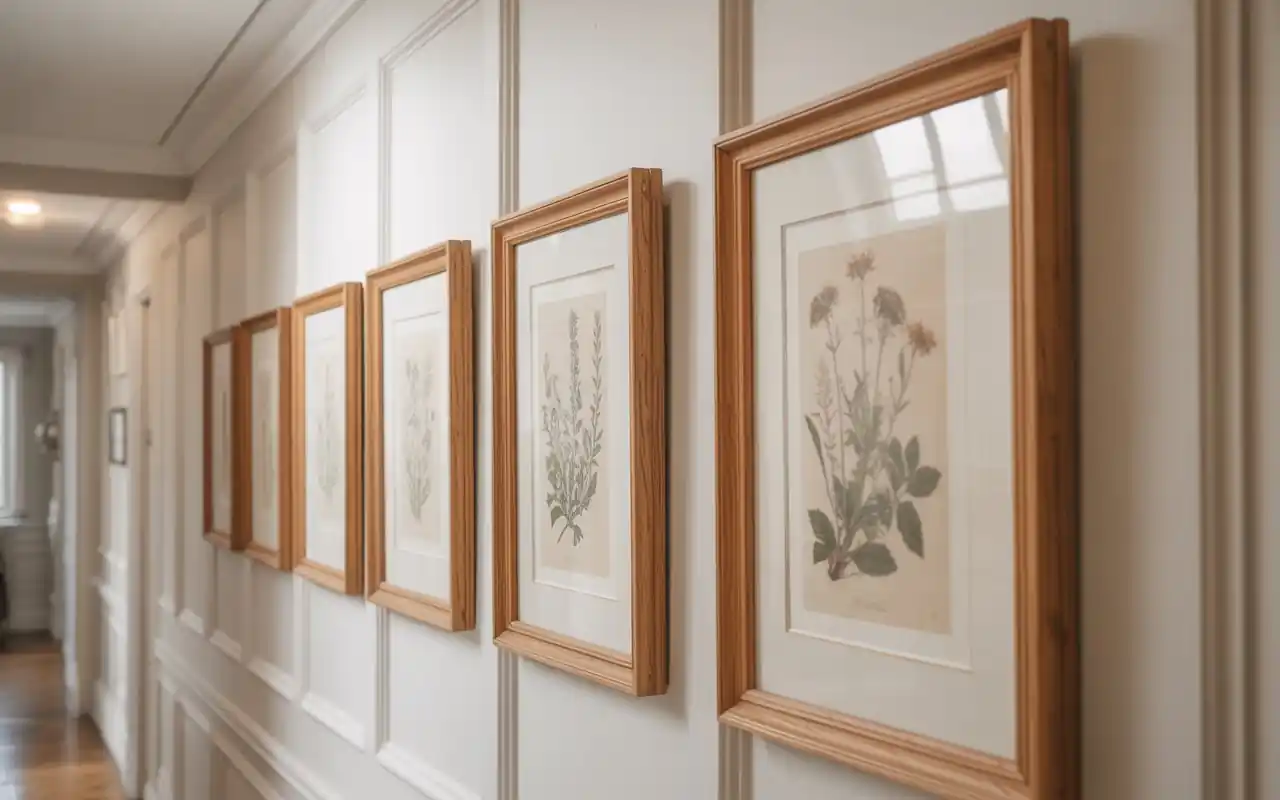 Close-up of layered linen throw pillows in shades of cream and sky blue on a light grey sofa.