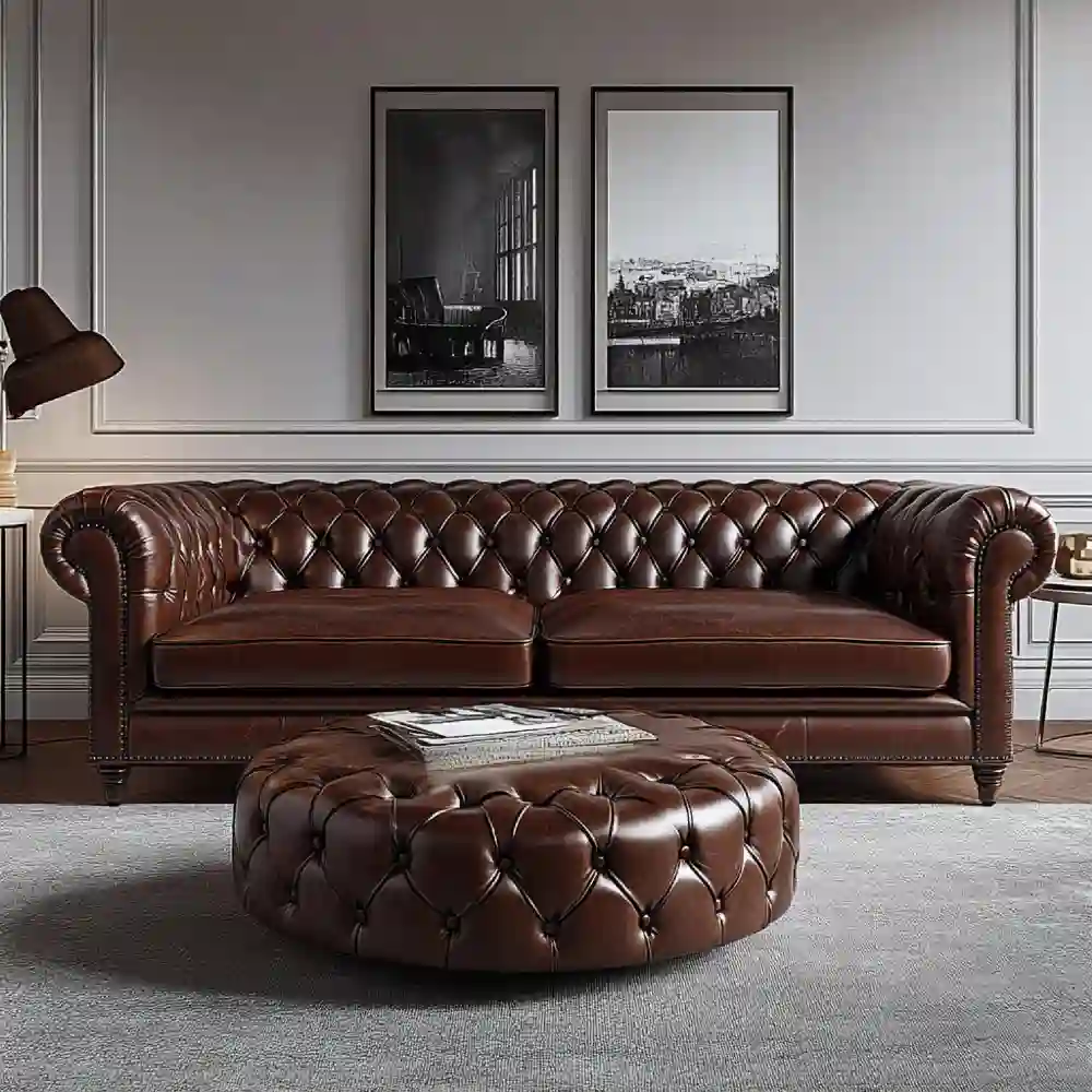 A Cognac Leather Sofa as the Room's Anchor