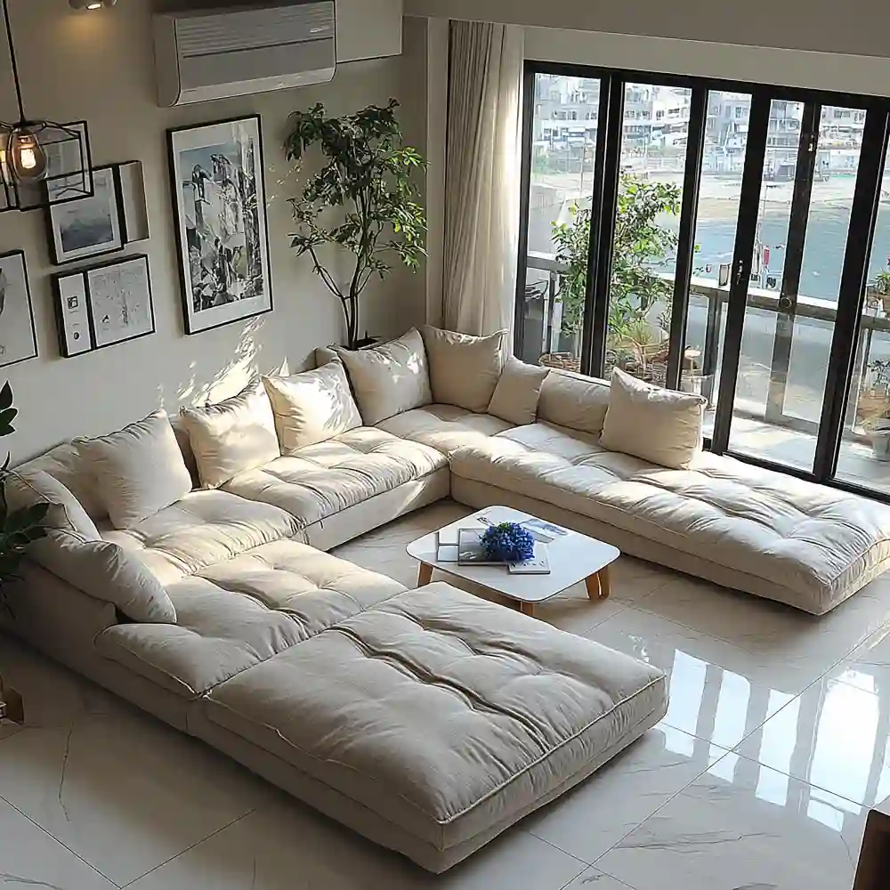 a Low-Profile Sofa With an Organic Shape