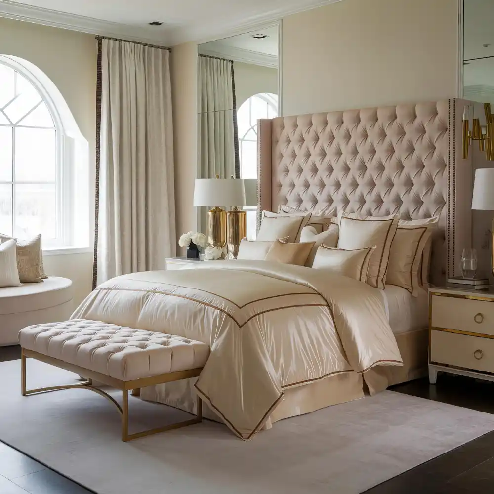 Extra-Tall Channel-Tufted Linen Headboard