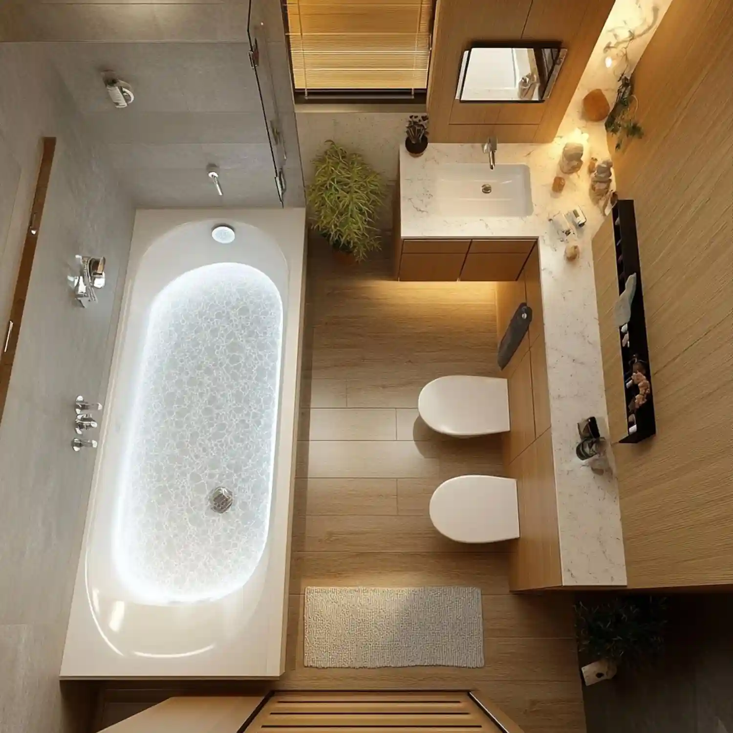 Overview of bathroom color options laid out from soft white and sage to navy and terracotta