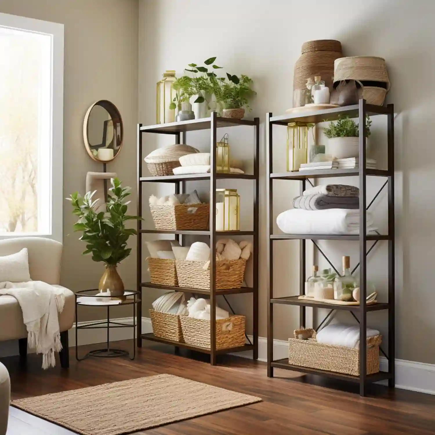 Over-the-door organizer rack with clear pockets holding bathroom toiletries