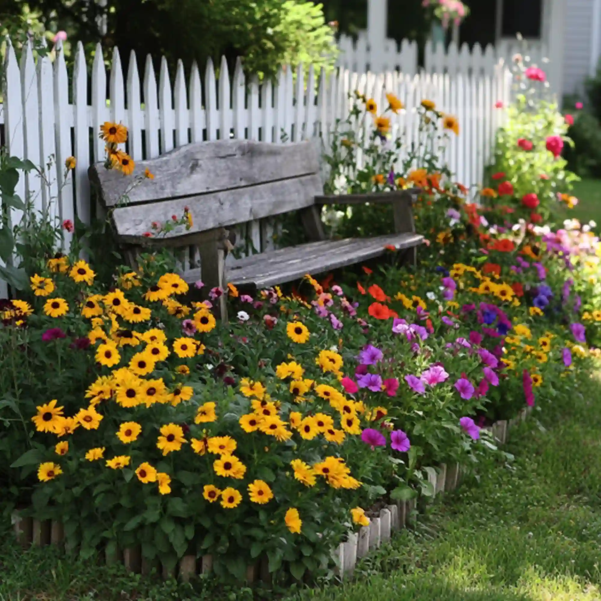 Porch steps with tight-budded garden mums, fountain grass, and ornamental kale grouped in ceramic planters