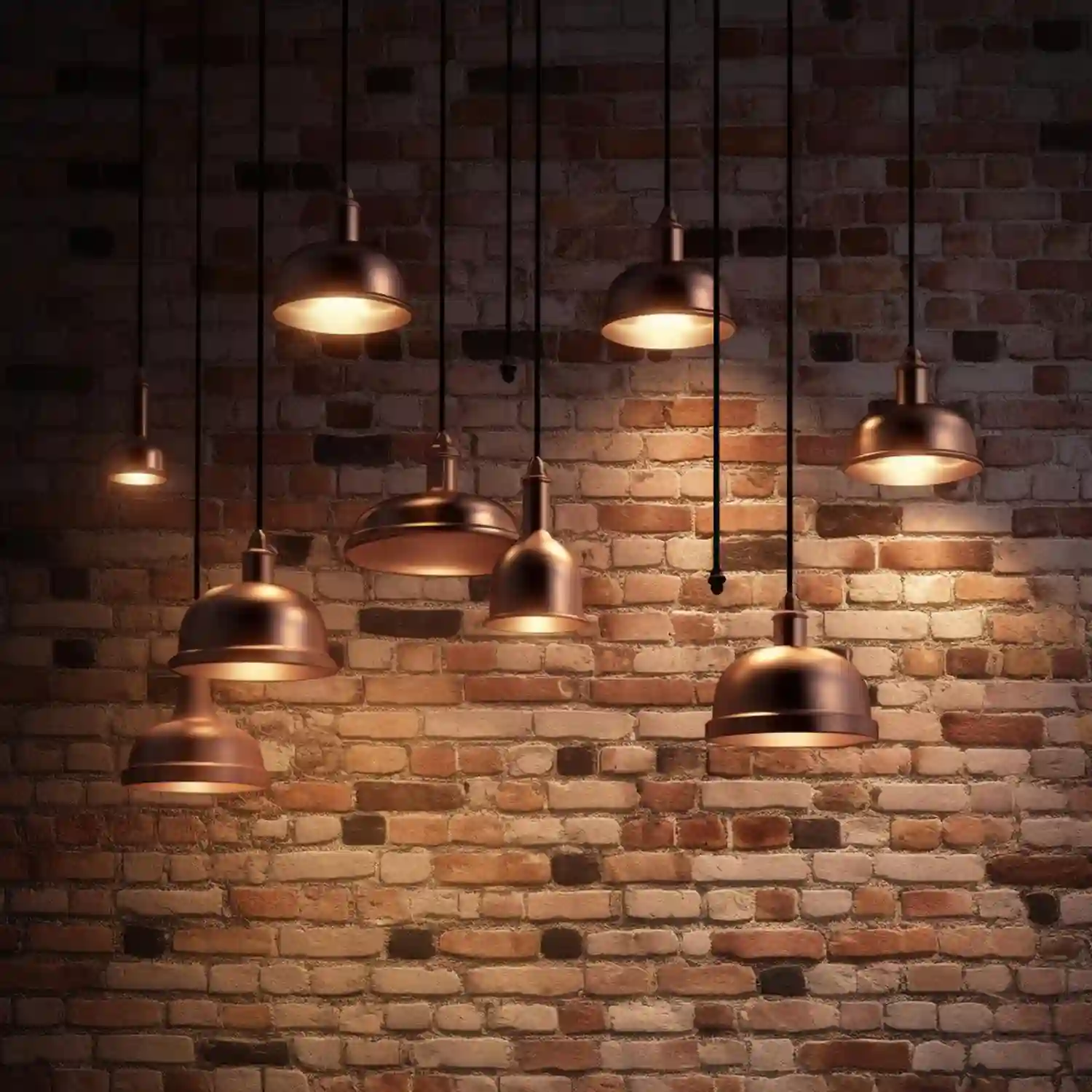 Single-car garage converted to man cave with industrial Edison pendants, wall-mounted shelving, and concrete floor