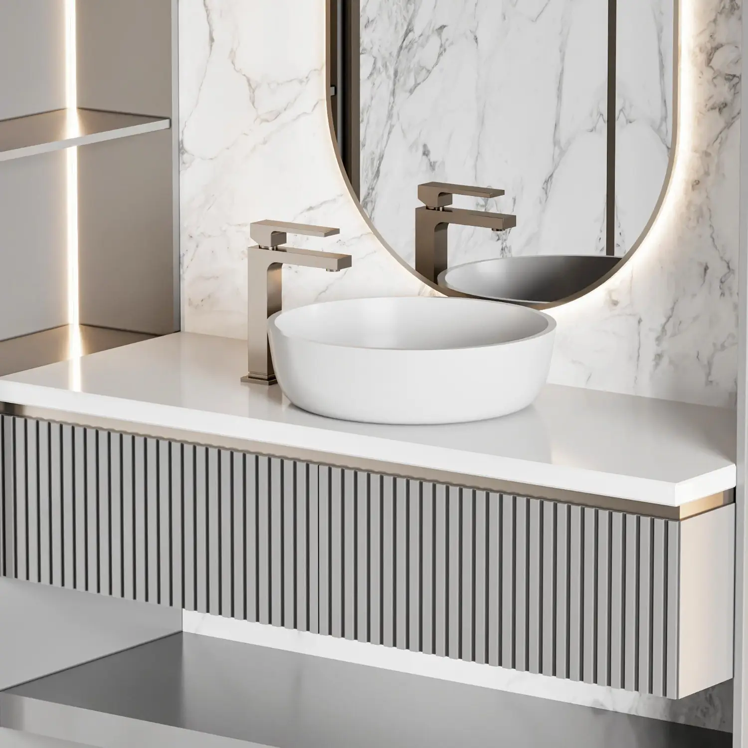 Expandable U-shaped shelf wrapping around a sink drainpipe to add a second storage level