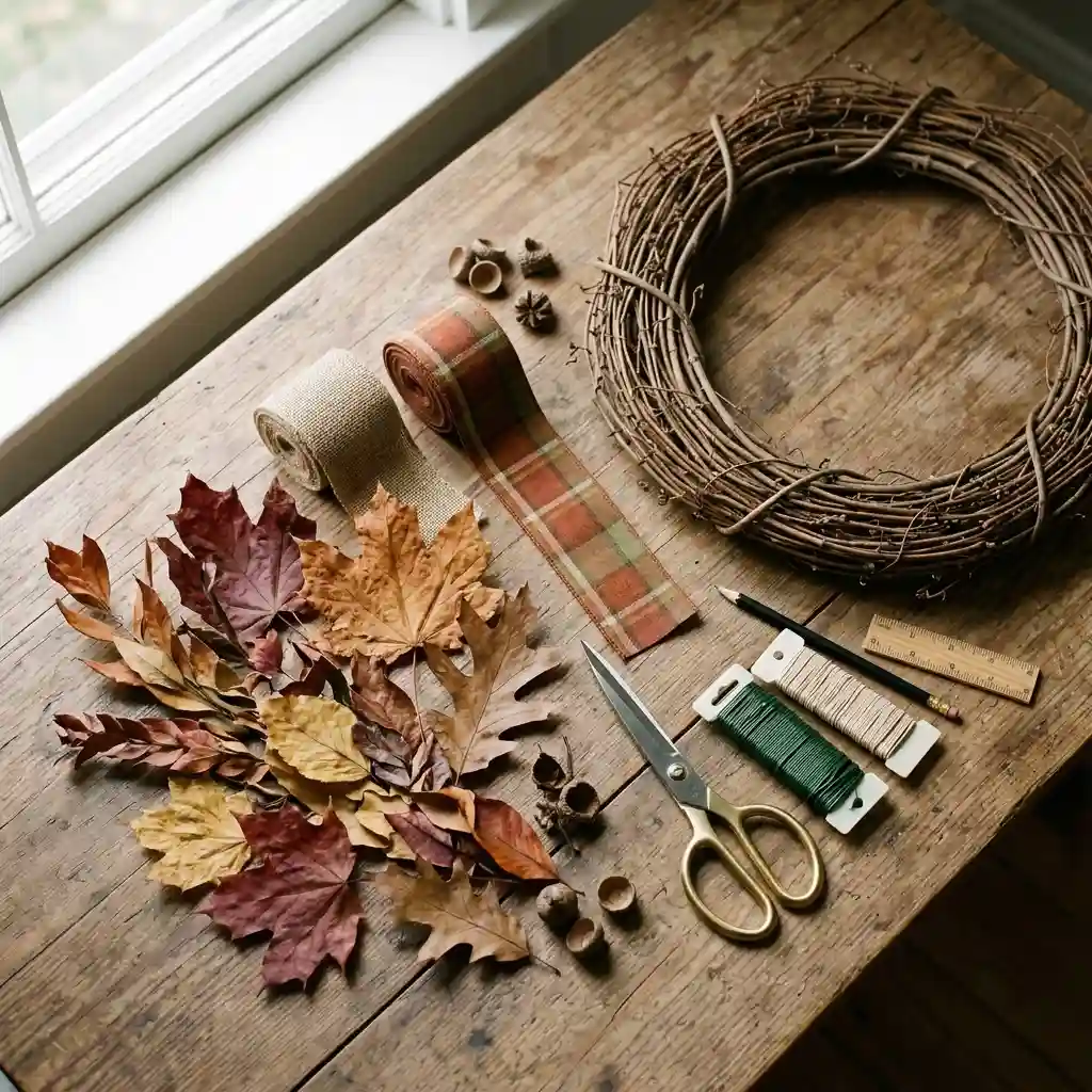 Bare wild grapevine wreath base showing the woven vine structure before any embellishment