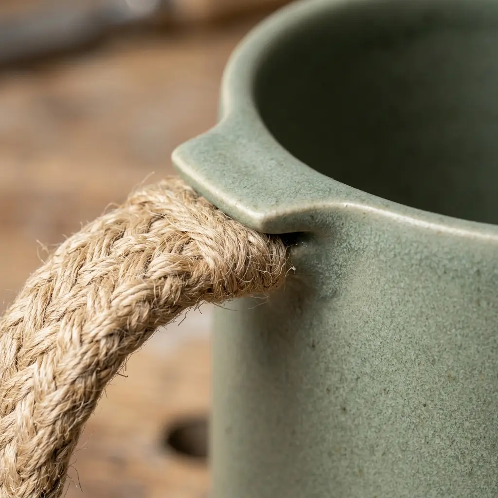 Detail of a craft joint glued underneath a rim so no adhesive is visible from the front